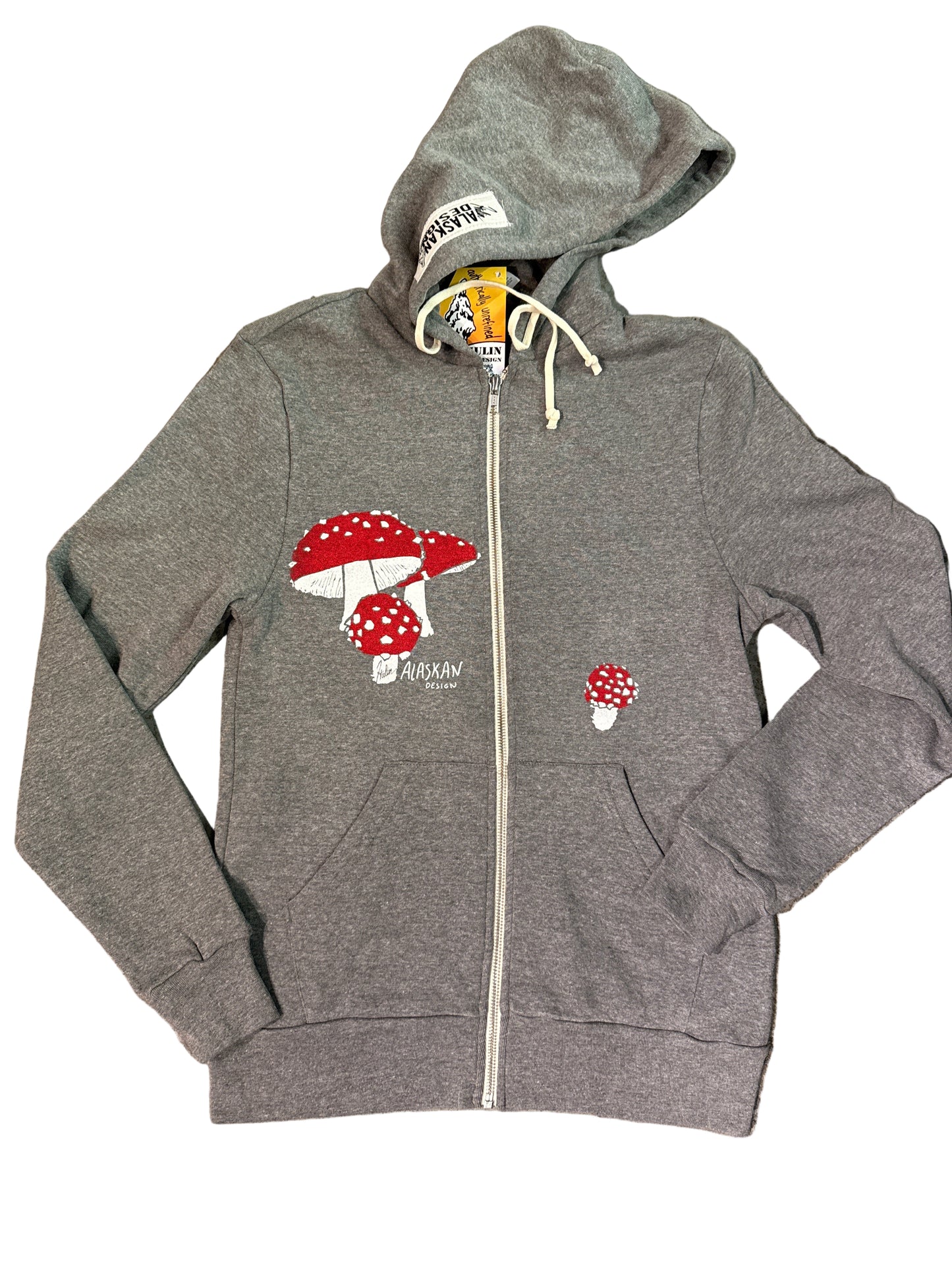 Mushroom Hoodie (Grey, Zip-Up)