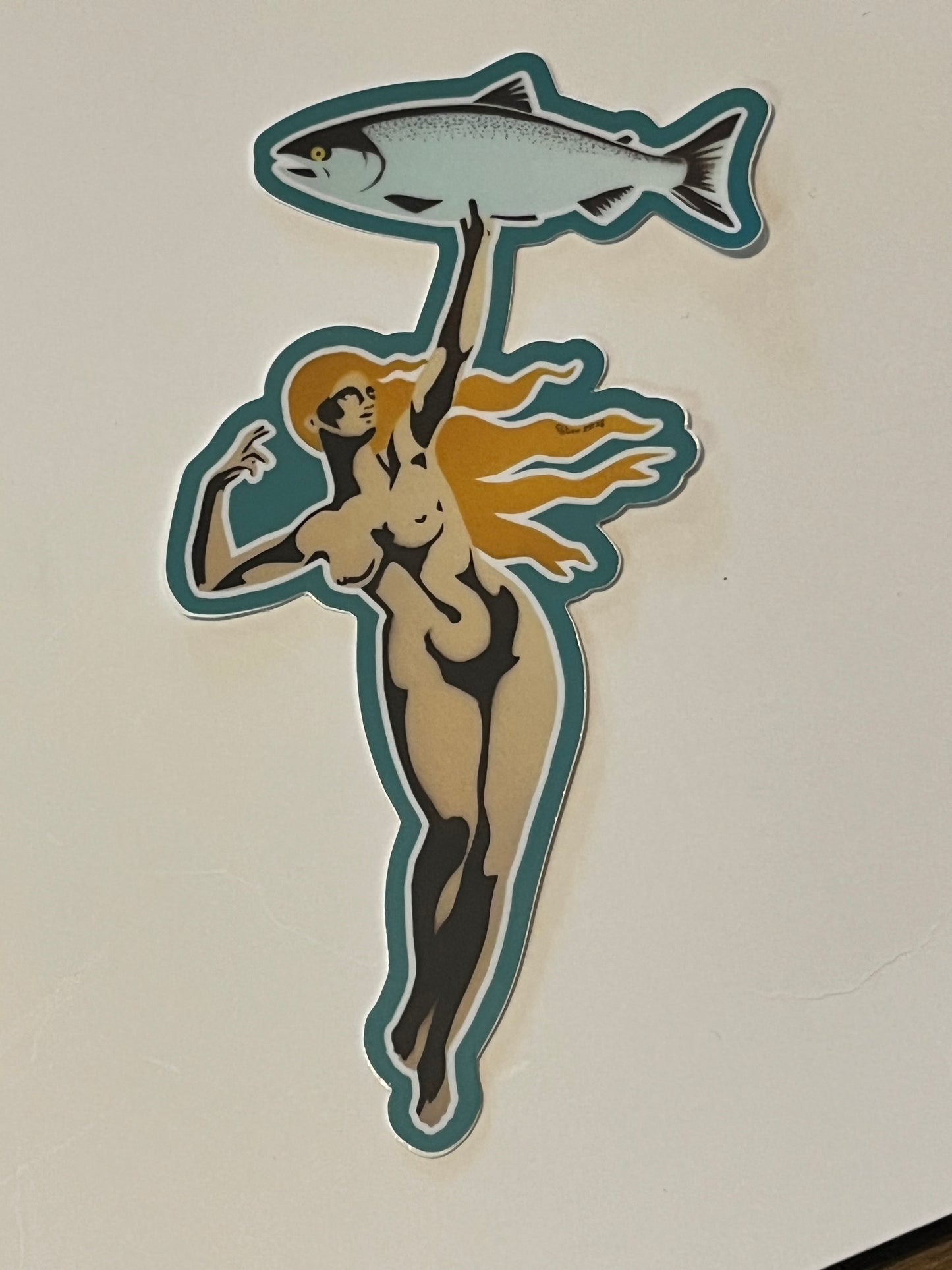 Columbia goes fishing Sticker