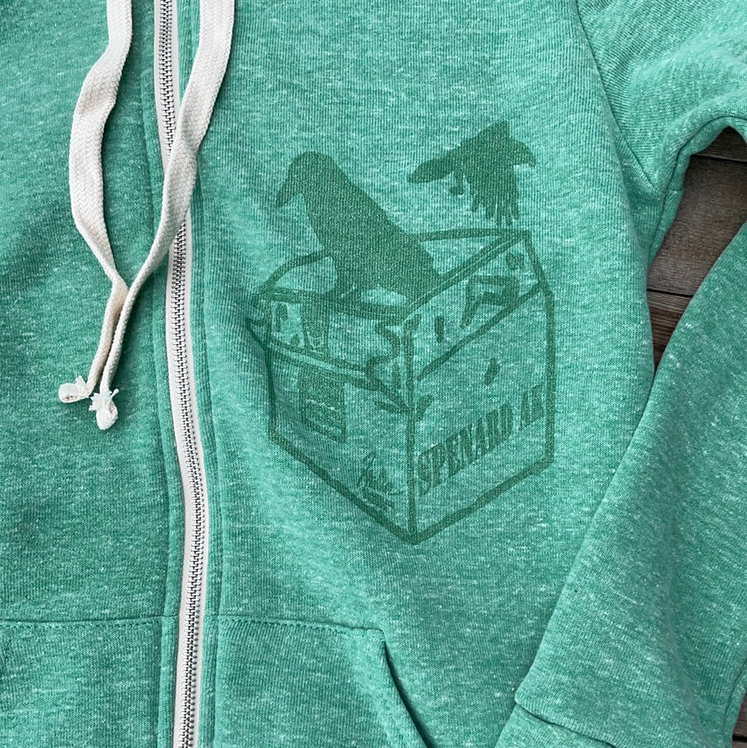 Spenard AK Zip-Up ("Glitter Green" on Green)