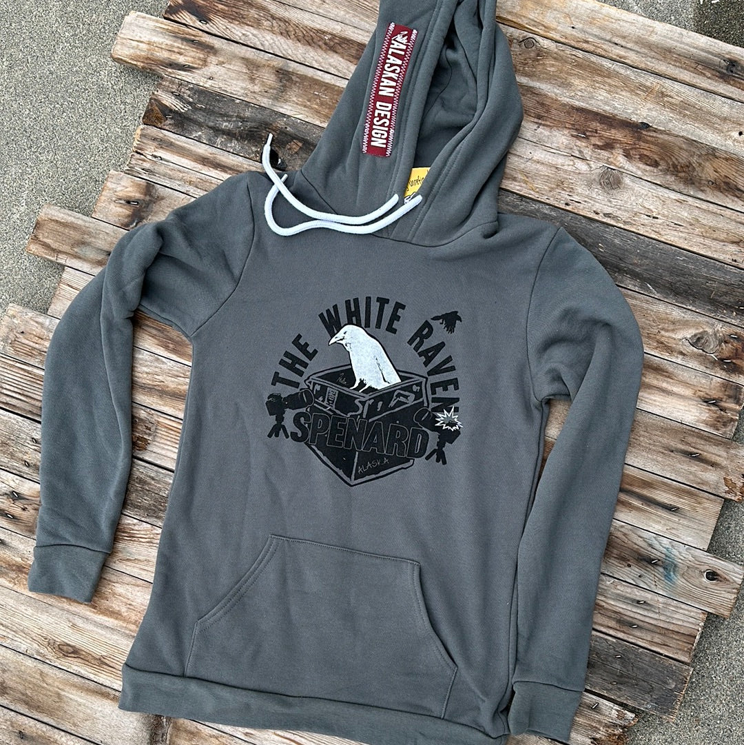 "White Raven" Hoodie (Solid "Dusty" Grey)