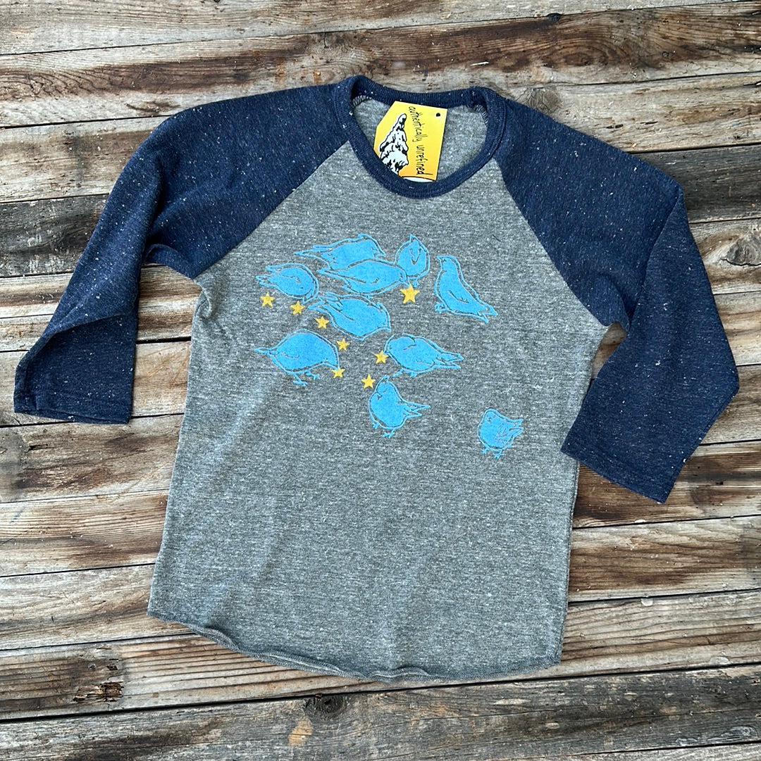 "Birds Feeding on Stars" Kids 3/4-sleeve T-Shirt
