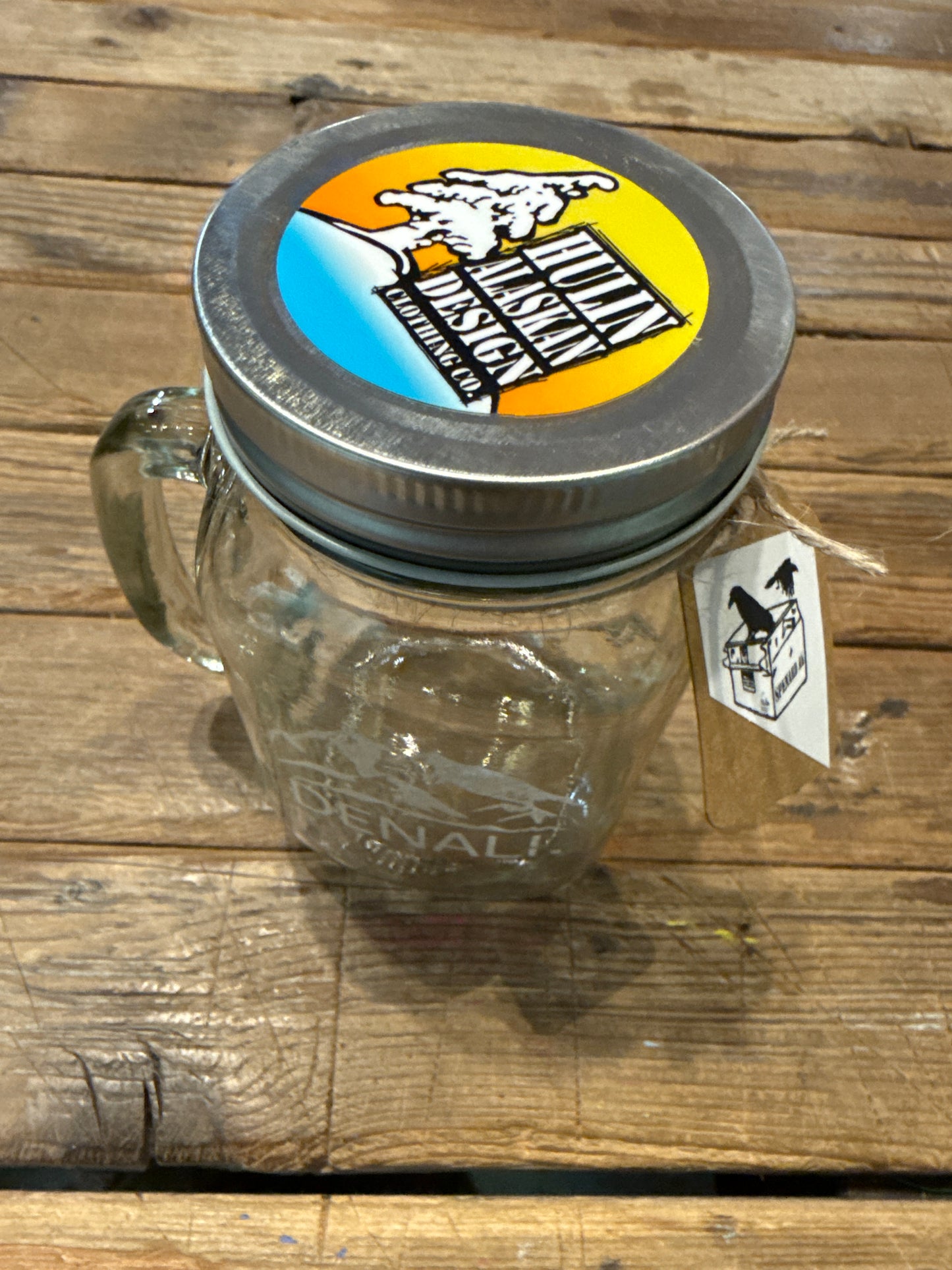 Glass etched Spenard mug (clear with logo lid)