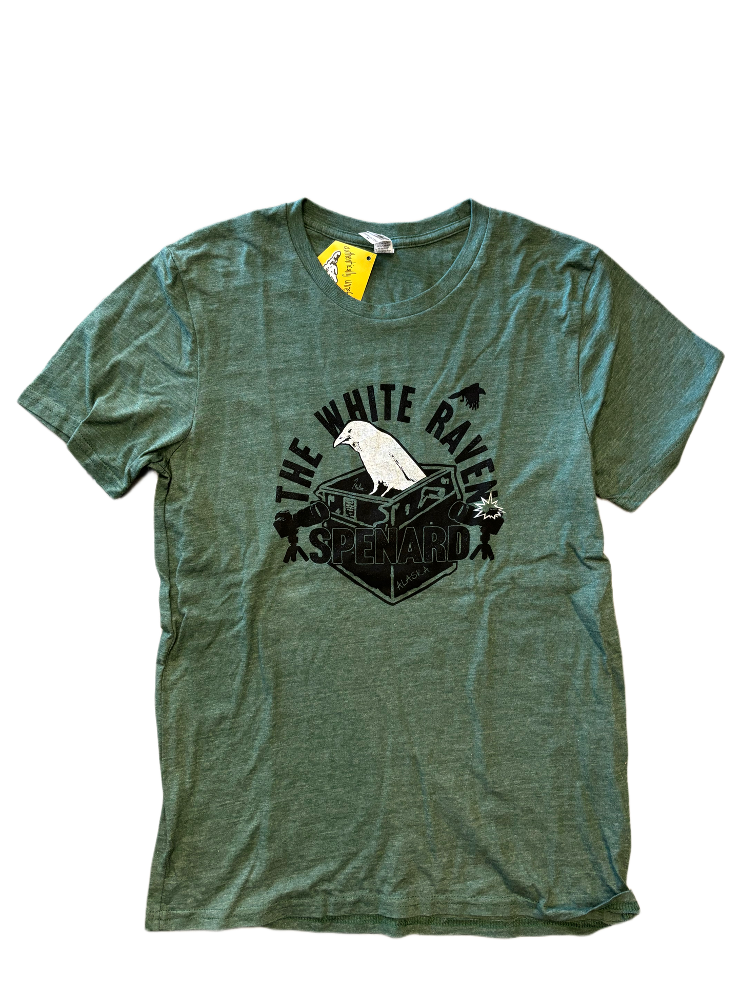 "White Raven" T-Shirt ("Dumpster" Green)