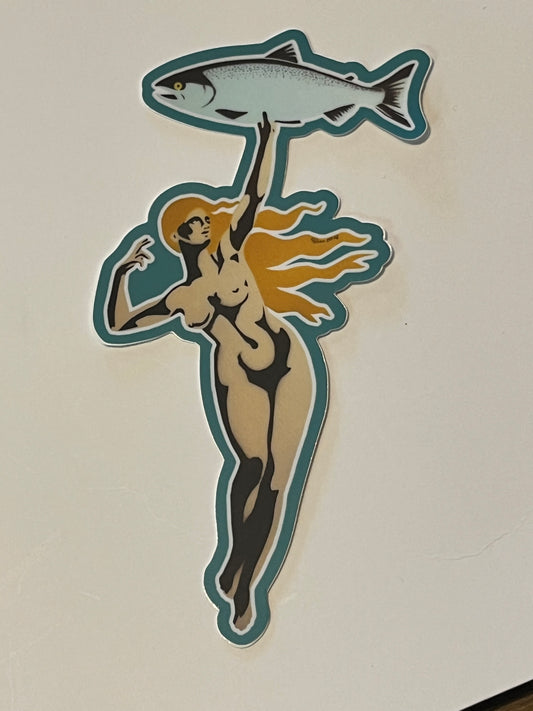 Columbia goes fishing Sticker